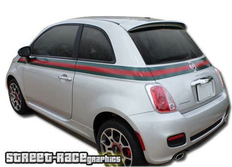 fiat 500 gucci decals|Fiat 500 GUCCI style Stripe Graphics 2007.